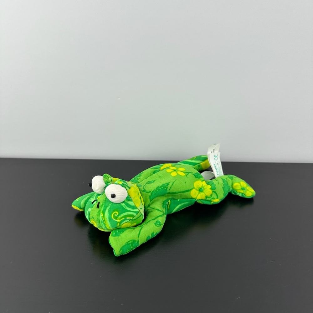 Russ Berrie Rare Floaties Frog 6” Green Yellow Floral Toad Plush Stuffed Animal